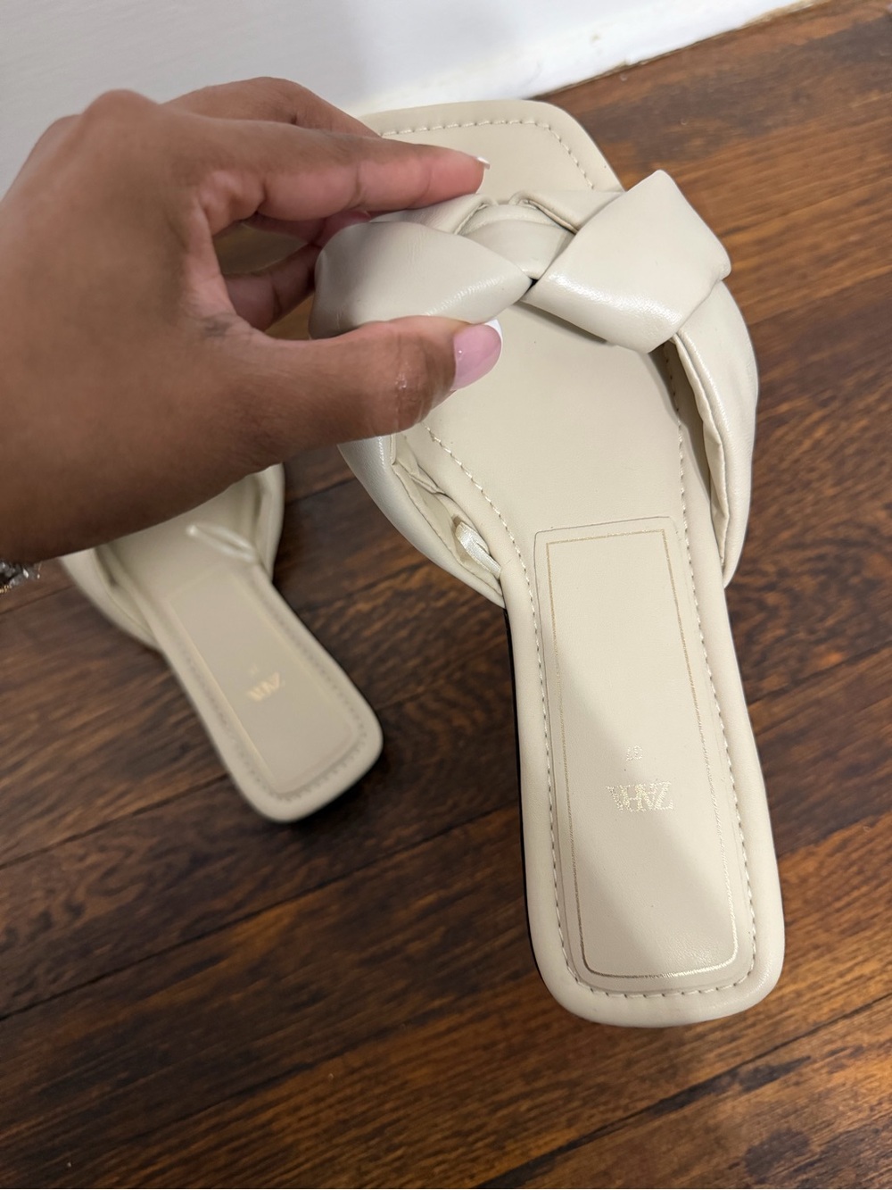 Zara Braided Slide Sandals - Beige/Cream EU 37 - Picture 5 of 7